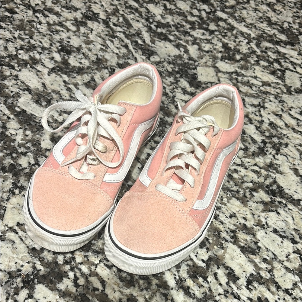 Kids Pink and White Sneakers Vans